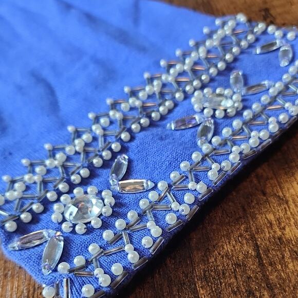 BOB MACKIE | NWT Maximalist Royal Blue Beaded Rhinestone Embellished Tunic | 1X - Picture 12 of 13